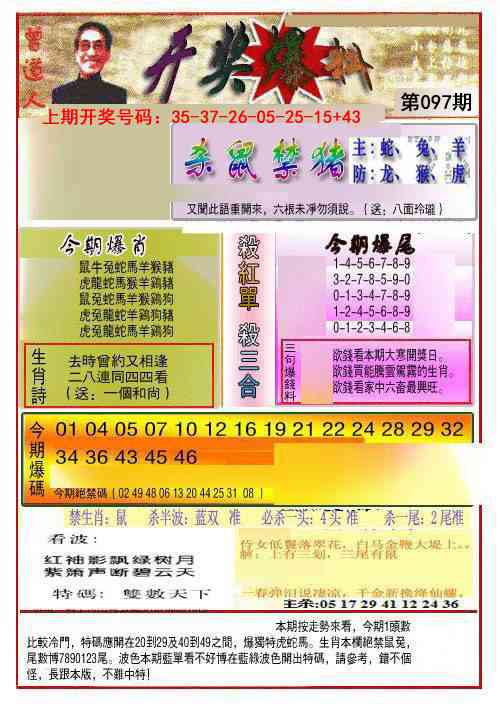 097期开奖爆料(新图推荐)[图]